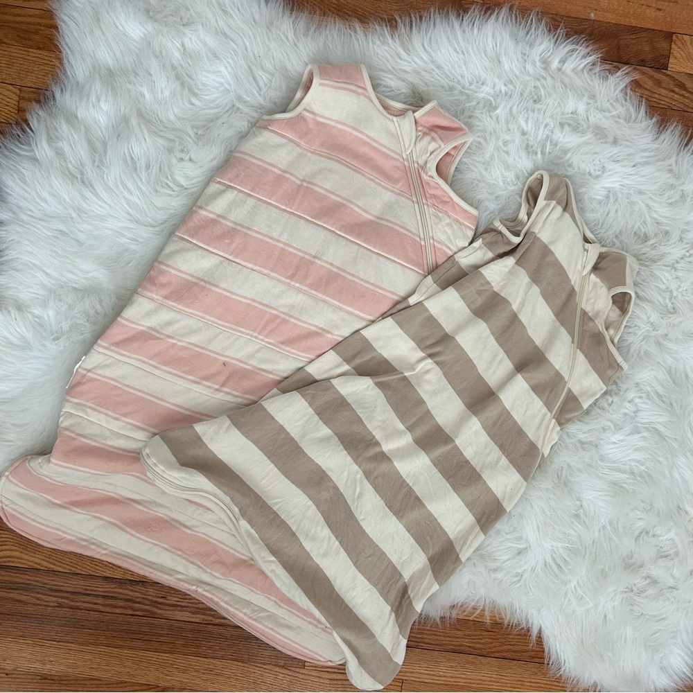 Burt’s Bees Baby Beekeeper Wearable Blankets — 2‑Pack, L + XL, neutral stripes - Picture 6 of 6